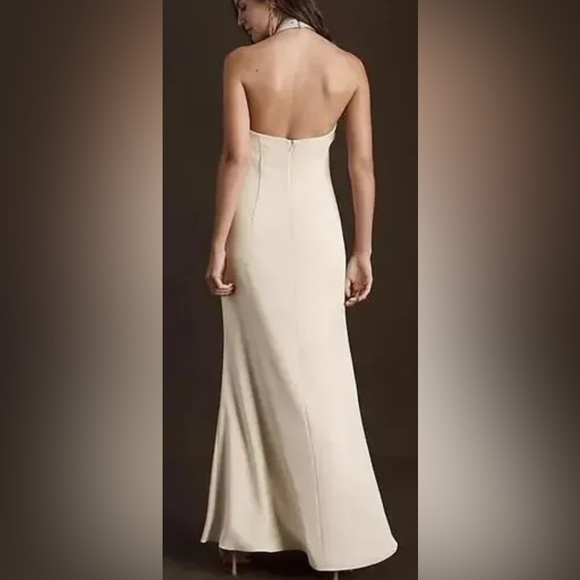 BHLDN Ruby Twist Halter Neck Satin Maxi Gown. NWT - Picture 2 of 5